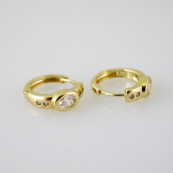 E2321 Earrings - Aretes - Zircon Stone - 14K Real Color - Image 2