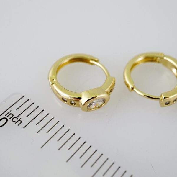 E2321 Earrings - Aretes - Zircon Stone - 14K Real Color - Image 3