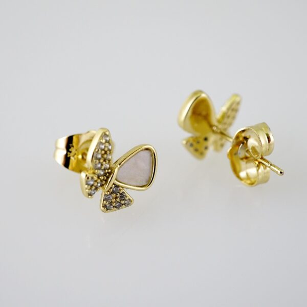 E2322 Earrings - Aretes - Zircon Stone - 14K Real Color - Image 2