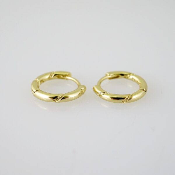 E2323 Earrings - Aretes - Plain - 14K Real Color