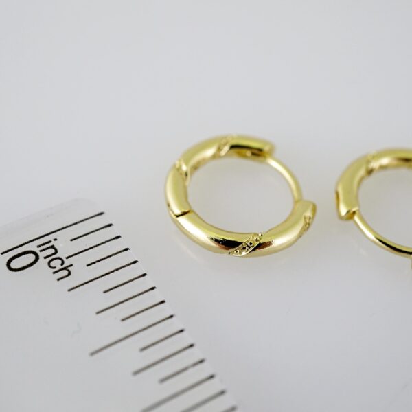 E2323 Earrings - Aretes - Plain - 14K Real Color - Image 3