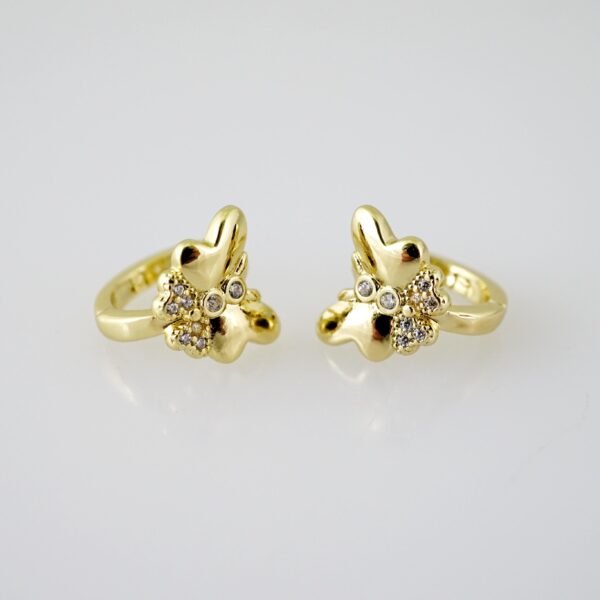 E2324 Earrings - Aretes - Zircon Stone - 14K Real Color
