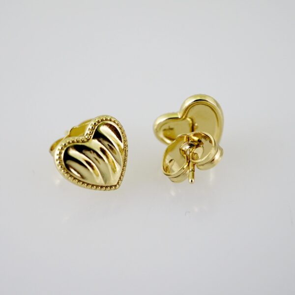 E2325 Earrings - Aretes - Plain - 14K Real Color - Image 2