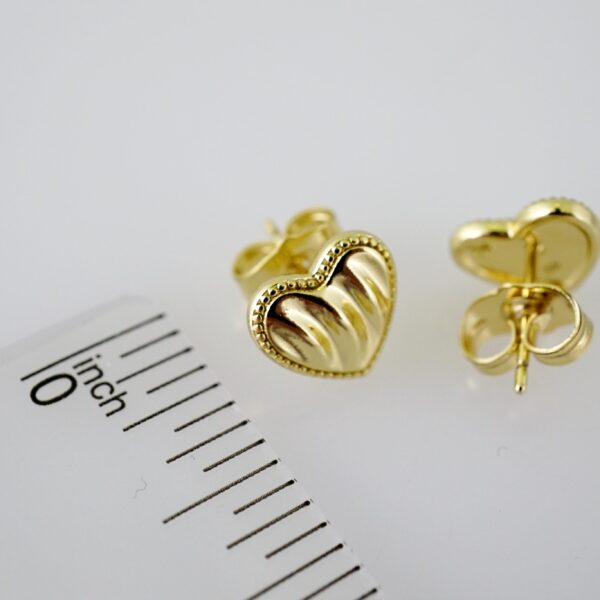 E2325 Earrings - Aretes - Plain - 14K Real Color - Image 3