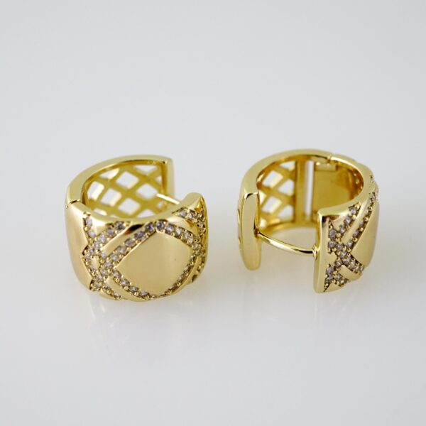 E2328 Earrings - Aretes - Zircon Stone - 14K Real Color - Image 2