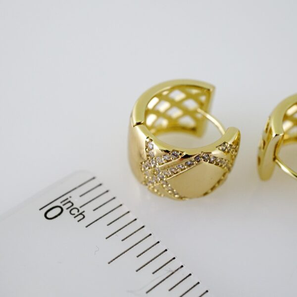 E2328 Earrings - Aretes - Zircon Stone - 14K Real Color - Image 3