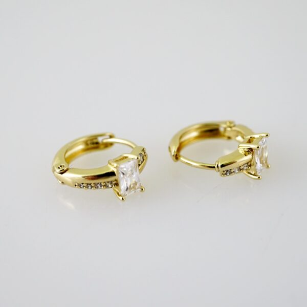 E2329 Earrings - Aretes - Zircon Stone - 14K Real Color - Image 2