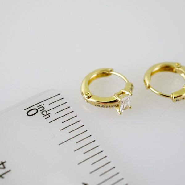 E2329 Earrings - Aretes - Zircon Stone - 14K Real Color - Image 3