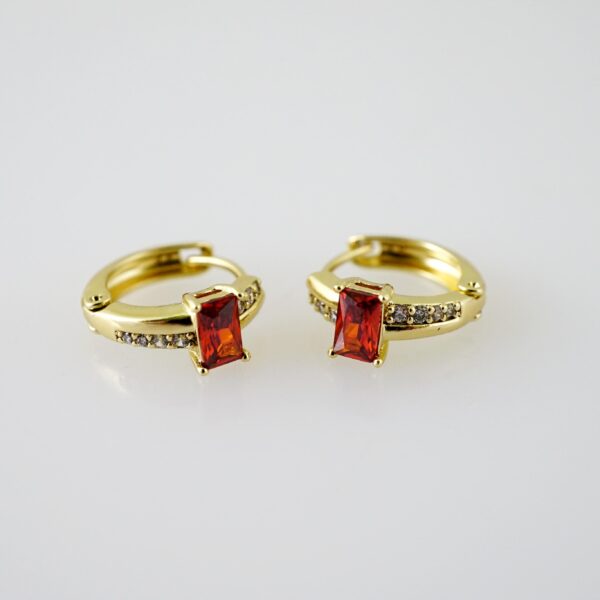 E2330 Earrings - Aretes - Zircon Stone - 14K Real Color