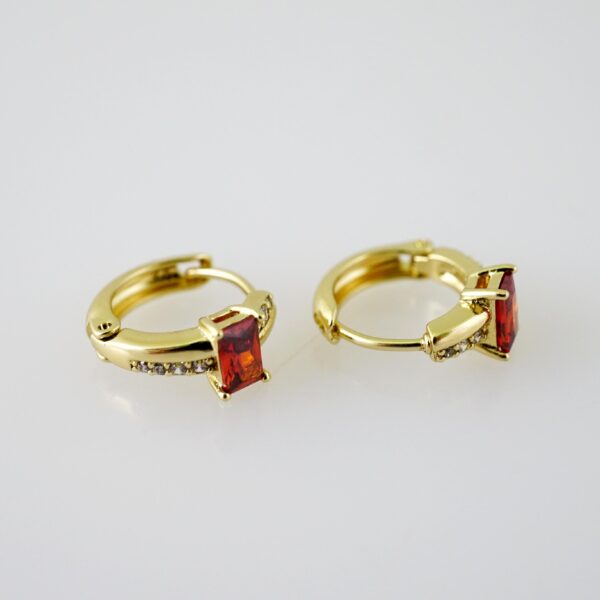 E2330 Earrings - Aretes - Zircon Stone - 14K Real Color - Image 2