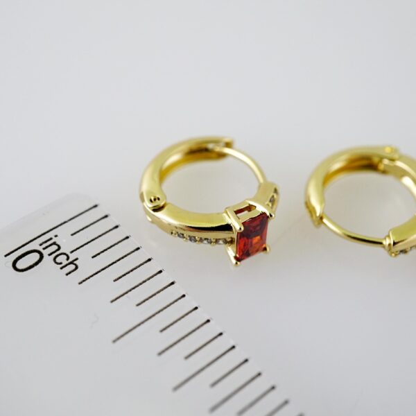 E2330 Earrings - Aretes - Zircon Stone - 14K Real Color - Image 3