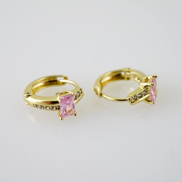 E2331 Earrings - Aretes - Zircon Stone - 14K Real Color - Image 2
