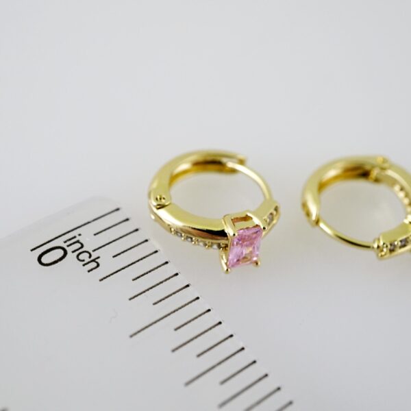 E2331 Earrings - Aretes - Zircon Stone - 14K Real Color - Image 3