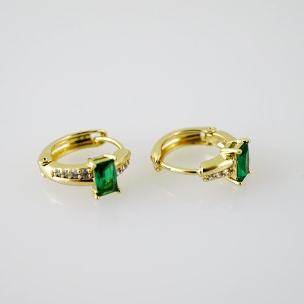 E2332 Earrings - Aretes - Zircon Stone - 14K Real Color - Image 2