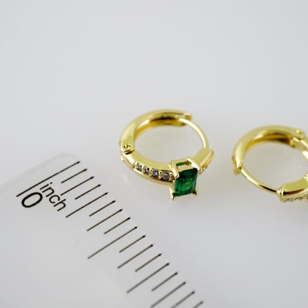 E2332 Earrings - Aretes - Zircon Stone - 14K Real Color - Image 3