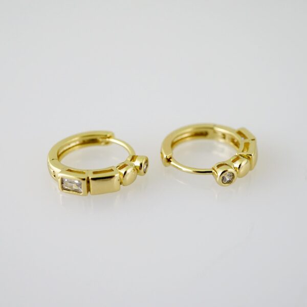 E2333 Earrings - Aretes - Zircon Stone - 14K Real Color - Image 2