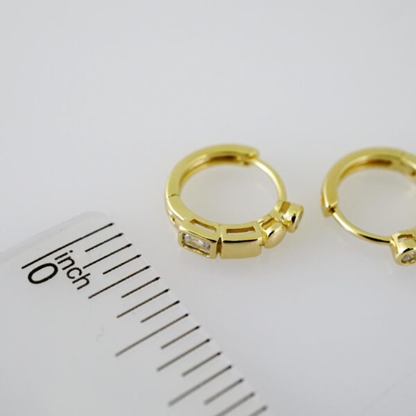 E2333 Earrings - Aretes - Zircon Stone - 14K Real Color - Image 3