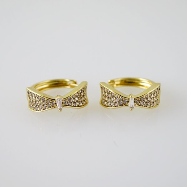 E2334 Earrings - Aretes - Zircon Stone - 14K Real Color