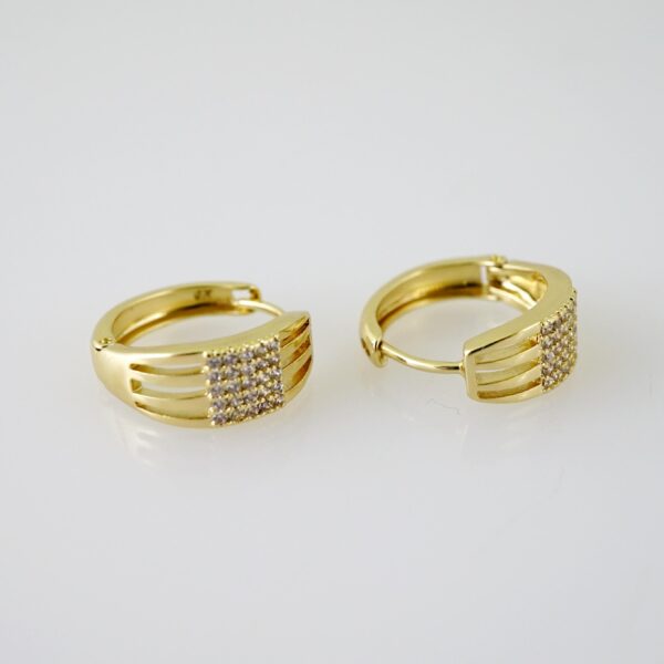 E2335 Earrings - Aretes - Zircon Stone - 14K Real Color - Image 2