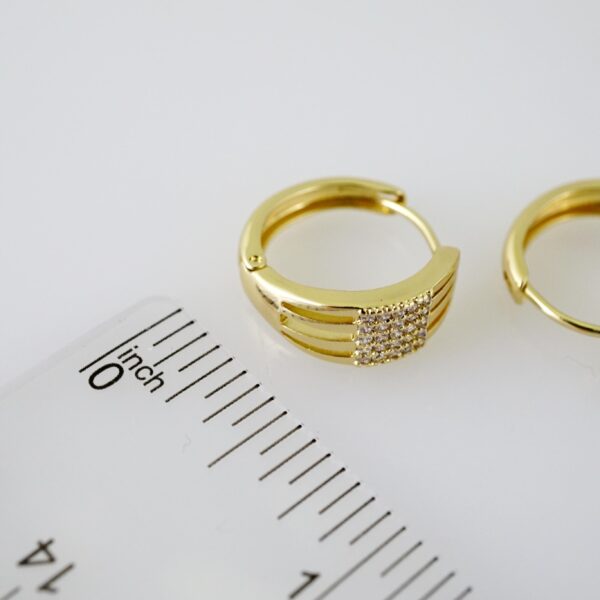 E2335 Earrings - Aretes - Zircon Stone - 14K Real Color - Image 3