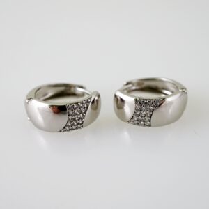 E2337 Earrings - Aretes - Zircon Stone - Silver Color