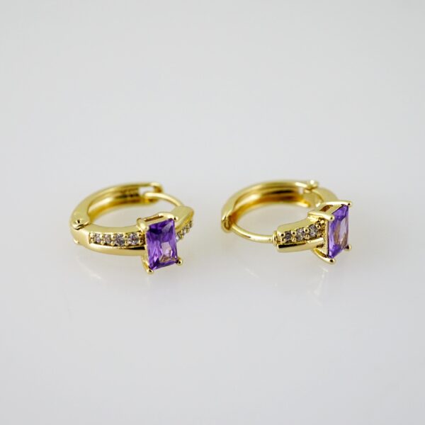 E2338 Earrings - Aretes - Zircon Stone - 14K Real Color - Image 2