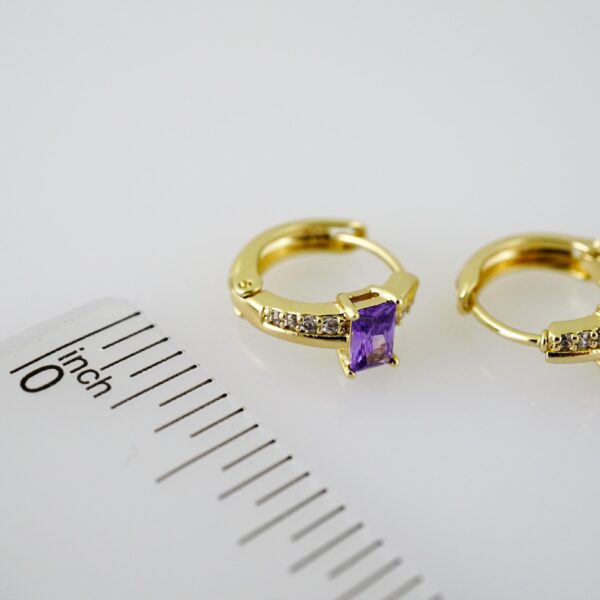 E2338 Earrings - Aretes - Zircon Stone - 14K Real Color - Image 3