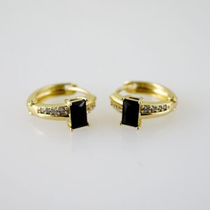E2339 Earrings - Aretes - Zircon Stone - 14K Real Color