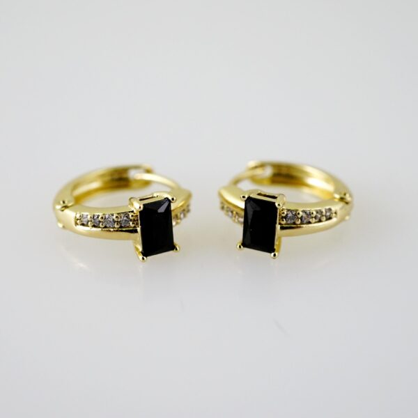 E2339 Earrings - Aretes - Zircon Stone - 14K Real Color