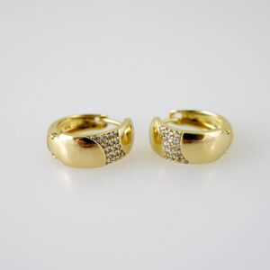 E2341 Earrings - Aretes - Zircon Stone - 14K Real Color