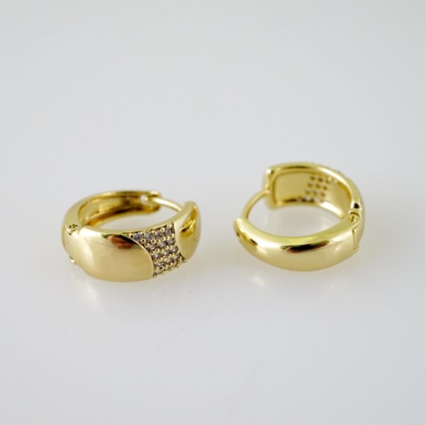 E2341 Earrings - Aretes - Zircon Stone - 14K Real Color - Image 2