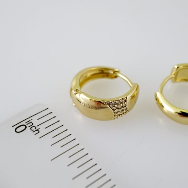 E2341 Earrings - Aretes - Zircon Stone - 14K Real Color - Image 3