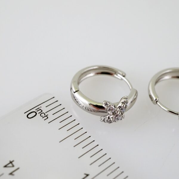 E2342 Earrings - Aretes - Zircon Stone - Silver Color - Image 3