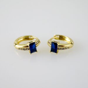 E2343 Earrings - Aretes - Zircon Stone - 14K Real Color