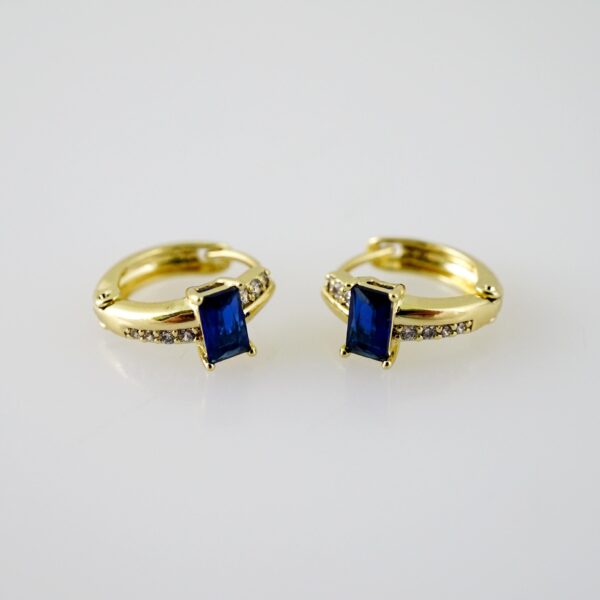 E2343 Earrings - Aretes - Zircon Stone - 14K Real Color