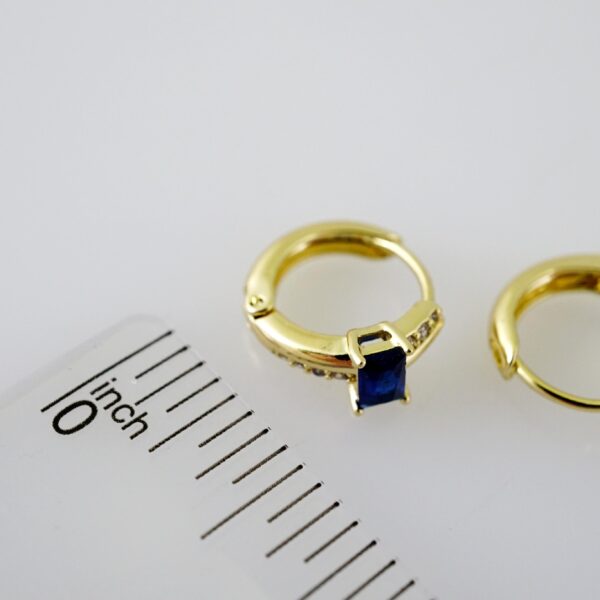 E2343 Earrings - Aretes - Zircon Stone - 14K Real Color - Image 3