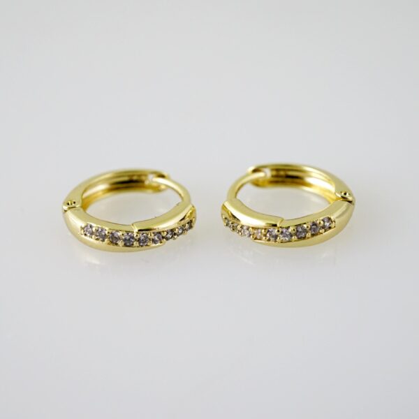 E2344 Earrings - Aretes - Zircon Stone - 14K Real Color