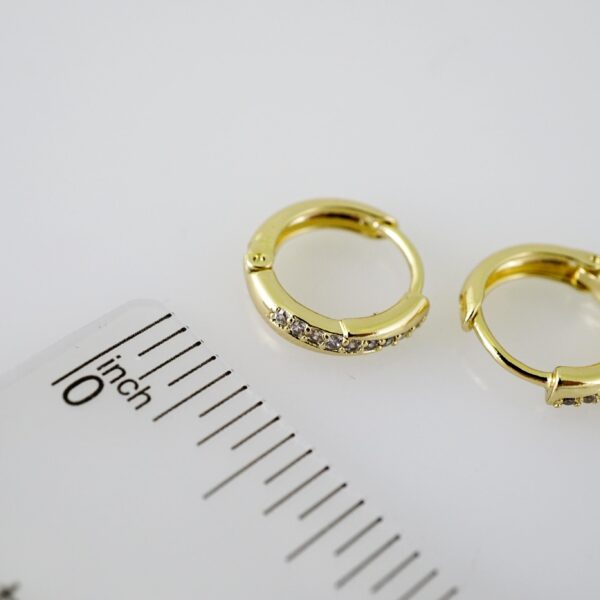 E2344 Earrings - Aretes - Zircon Stone - 14K Real Color - Image 3