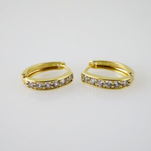 E2345 Earrings - Aretes - Zircon Stone - 14K Real Color
