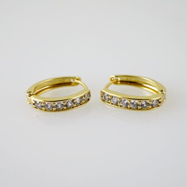 E2345 Earrings - Aretes - Zircon Stone - 14K Real Color