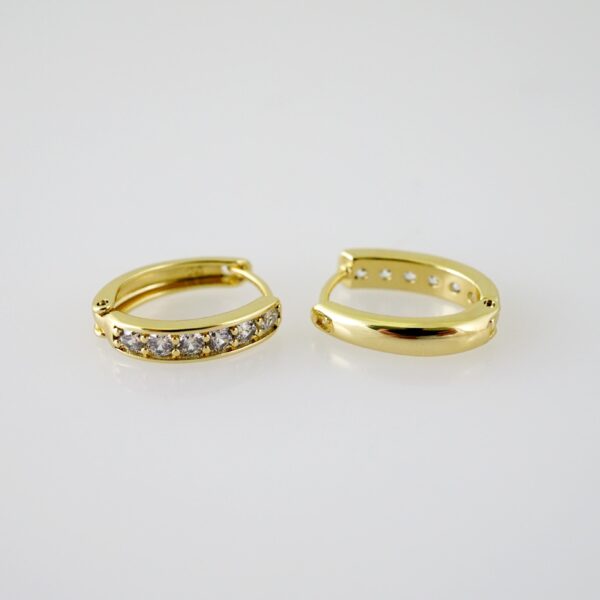 E2345 Earrings - Aretes - Zircon Stone - 14K Real Color - Image 2