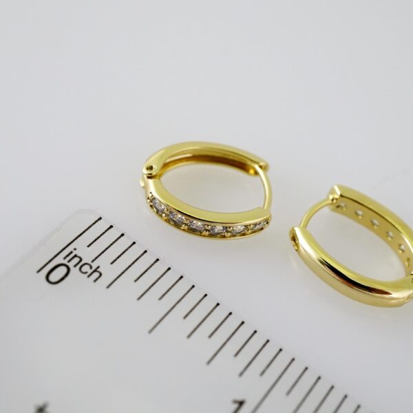 E2345 Earrings - Aretes - Zircon Stone - 14K Real Color - Image 3