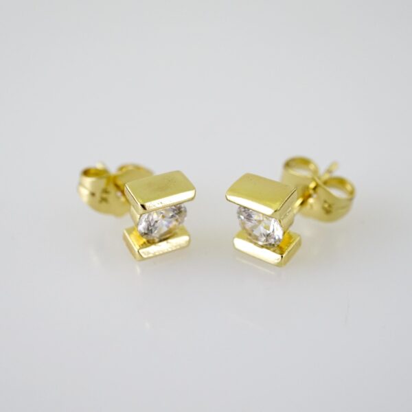 E2346 Earrings - Aretes - Zircon Stone - 14K Real Color
