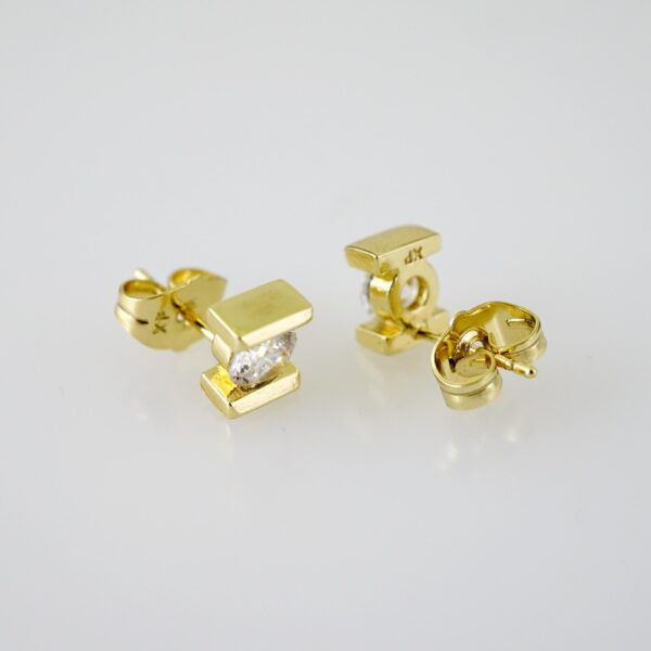 E2346 Earrings - Aretes - Zircon Stone - 14K Real Color - Image 2