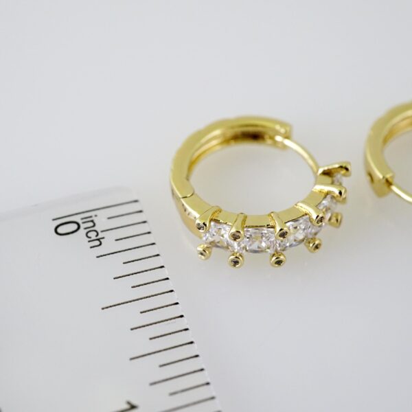 E2347 Earrings - Aretes - Zircon Stone - 14K Real Color - Image 3