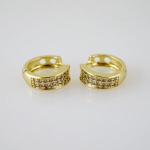 E2347 Earrings - Aretes - Zircon Stone - 14K Real Color