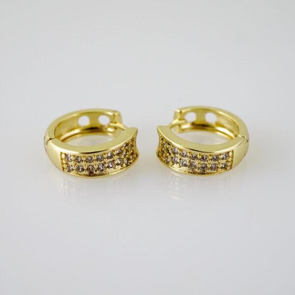 E2347 Earrings - Aretes - Zircon Stone - 14K Real Color