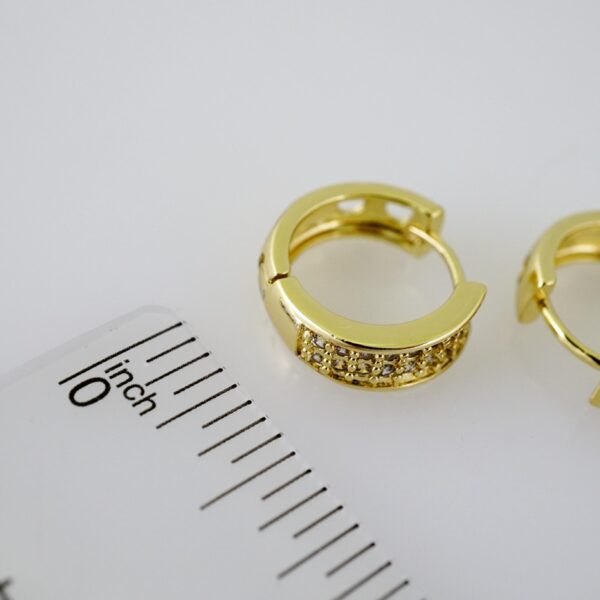 E2347 Earrings - Aretes - Zircon Stone - 14K Real Color - Image 3