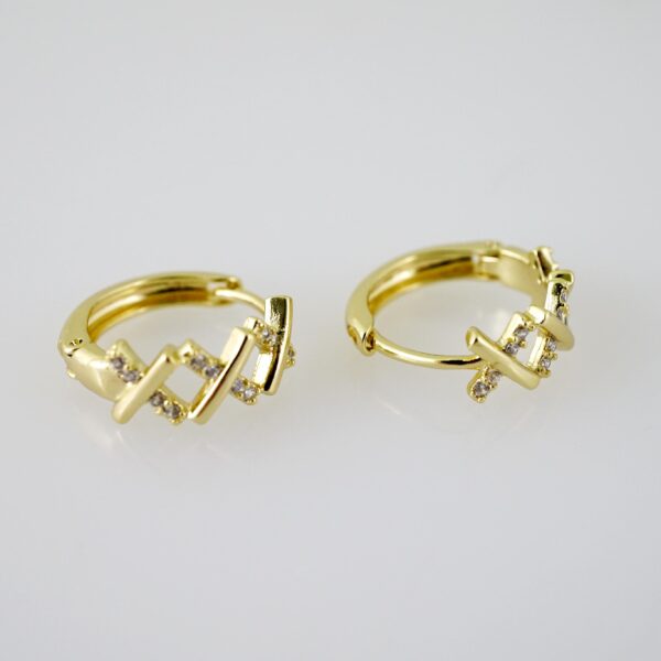 E2350 Earrings - Aretes - Zircon Stone - 14K Real Color - Image 2