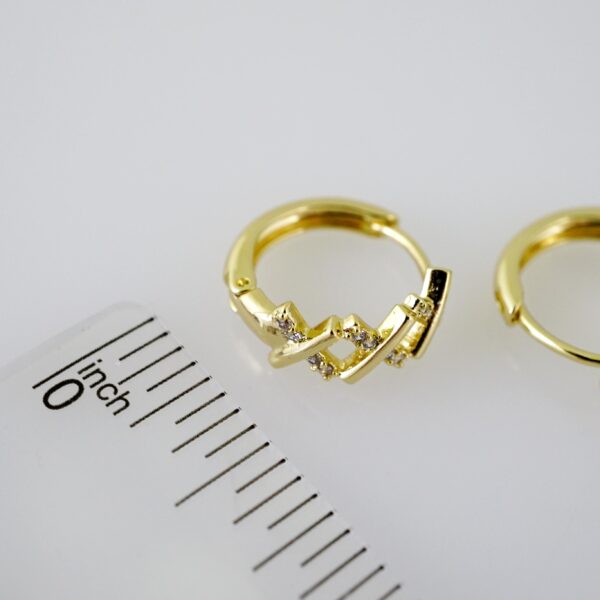 E2350 Earrings - Aretes - Zircon Stone - 14K Real Color - Image 3